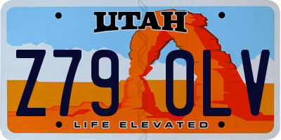 UT license plate Z790LV