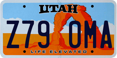 UT license plate Z790MA