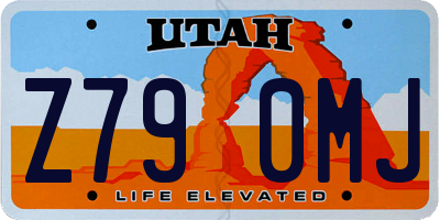UT license plate Z790MJ