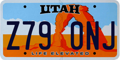 UT license plate Z790NJ