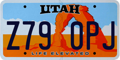 UT license plate Z790PJ