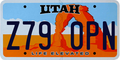 UT license plate Z790PN