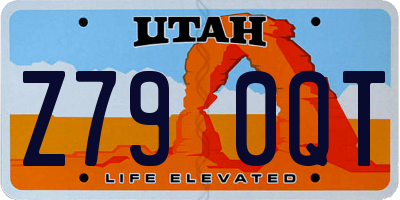 UT license plate Z790QT