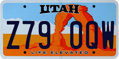 UT license plate Z790QW