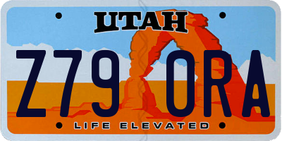 UT license plate Z790RA