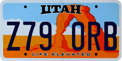 UT license plate Z790RB
