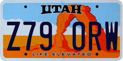 UT license plate Z790RW