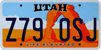 UT license plate Z790SJ