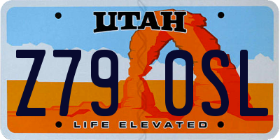 UT license plate Z790SL