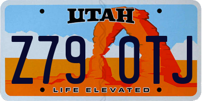 UT license plate Z790TJ