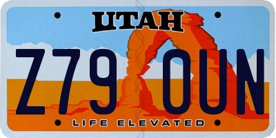 UT license plate Z790UN