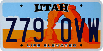 UT license plate Z790VW