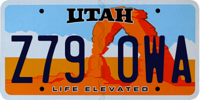 UT license plate Z790WA