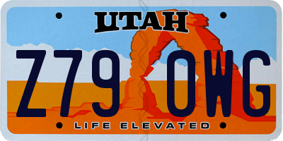 UT license plate Z790WG