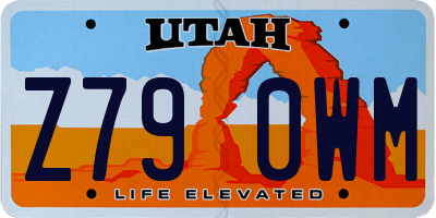 UT license plate Z790WM