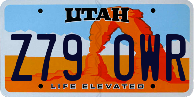 UT license plate Z790WR
