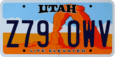 UT license plate Z790WV