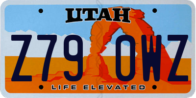 UT license plate Z790WZ