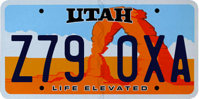 UT license plate Z790XA