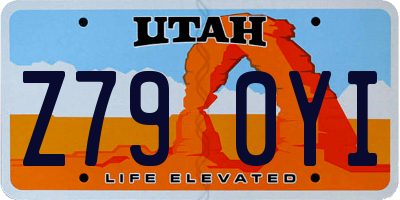 UT license plate Z790YI