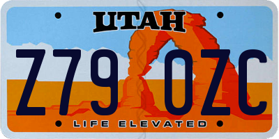 UT license plate Z790ZC