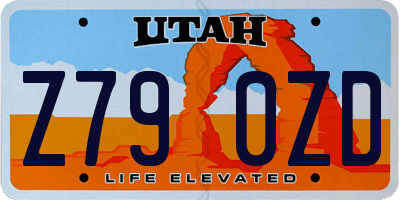 UT license plate Z790ZD