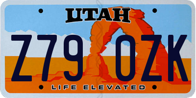 UT license plate Z790ZK