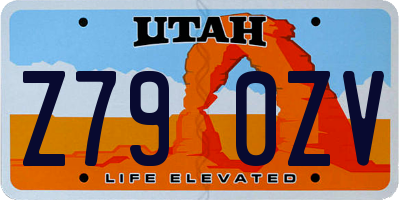 UT license plate Z790ZV