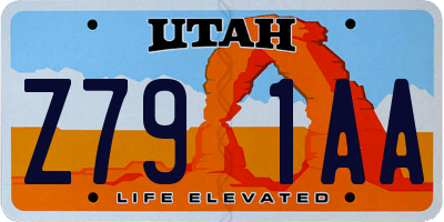 UT license plate Z791AA
