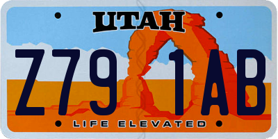 UT license plate Z791AB