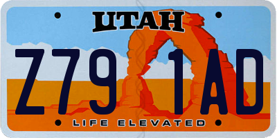 UT license plate Z791AD