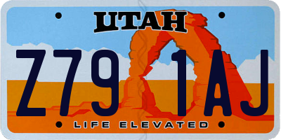 UT license plate Z791AJ
