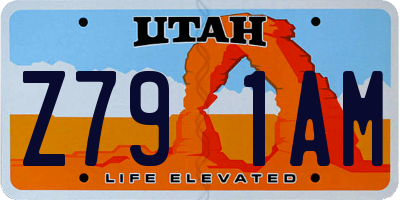 UT license plate Z791AM