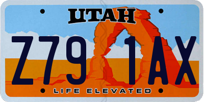 UT license plate Z791AX