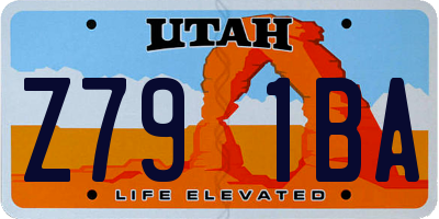 UT license plate Z791BA