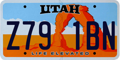 UT license plate Z791BN