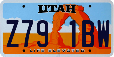 UT license plate Z791BW
