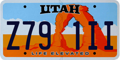 UT license plate Z791II