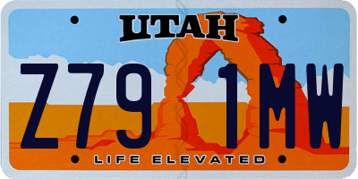 UT license plate Z791MW