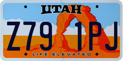 UT license plate Z791PJ