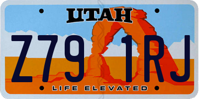 UT license plate Z791RJ