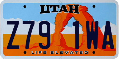 UT license plate Z791WA