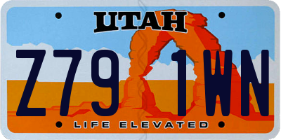 UT license plate Z791WN