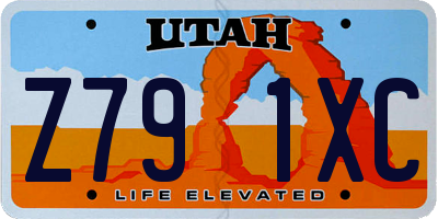 UT license plate Z791XC