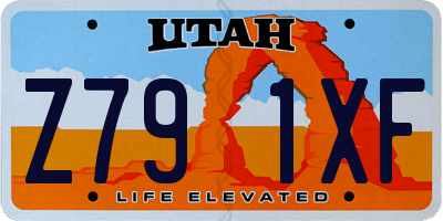 UT license plate Z791XF