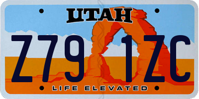 UT license plate Z791ZC