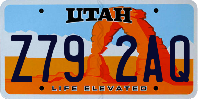 UT license plate Z792AQ