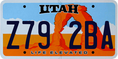 UT license plate Z792BA