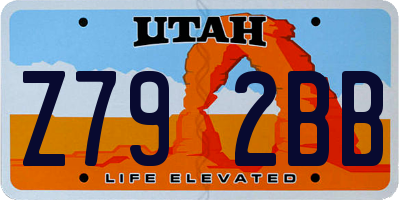 UT license plate Z792BB