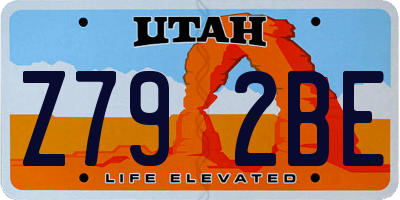 UT license plate Z792BE